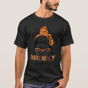 T-shirt Messy Bun Pharmist Halloween Pharmacie Tech Santé
