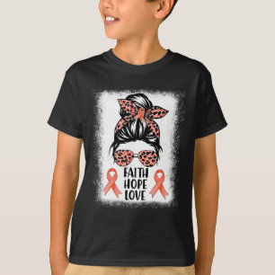 T-shirt Messy Bun Porte Orange Foi Espoir Amour Rsd Crps A
