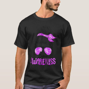 T-shirt Messy Bun Purple Ribbon Lupus Guerrier Lupus Lauré