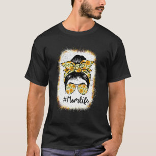 T-shirt Messy Bun Sunflower Maman Vie Fête des mères Mères