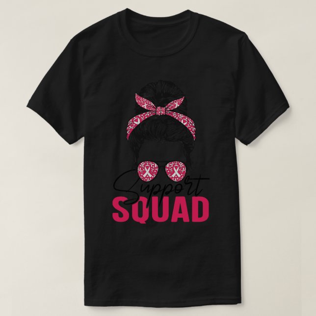T-shirt Messy Bun Support Squad Sensibilisation 1 (Design devant)