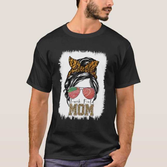 T-shirt Messy Bun Track Field Maman Runner Lover Runner Mo (Devant)