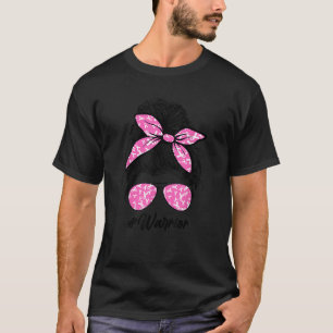 T-shirt Messy Bun Warrior Lutter contre le cancer du sein 
