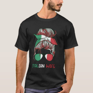 T-shirt Messy Buns Italia Italie Drapeau Italia