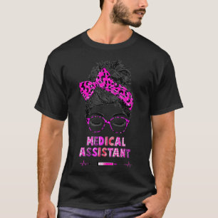 T-shirt Messy Hair Woman Bun Assistant Médicale Fière infi
