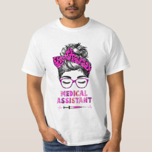 T-shirt Messy Hair Woman Bun Assistant Médicale Fière infi