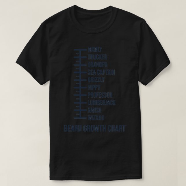 T-shirt Mesure amusante de la barbe (Design devant)