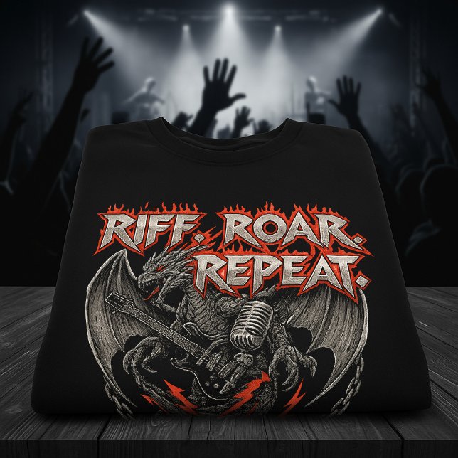 T-shirt Metal Day Shirt – Riff. Roar. Repeat. Heavy Metal  (Créateur téléchargé)