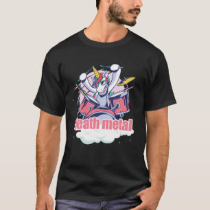 T-shirt Métal de la mort - Tambours Unicorn Arc-en-ciel