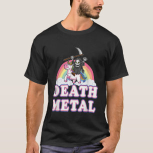 T-shirt Métal de mort drôle Rainbow Grim Reaper Unicorn Sh