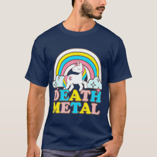 T-shirt Métal de mort drôle Rainbow Unicorn nouveauté