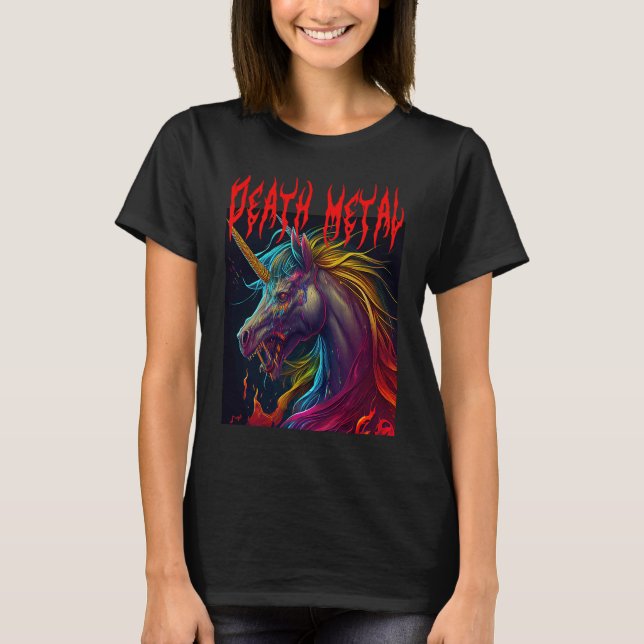 T-shirt Metal Festival Puking Unicorn Death Metal Unicorn  (Devant)