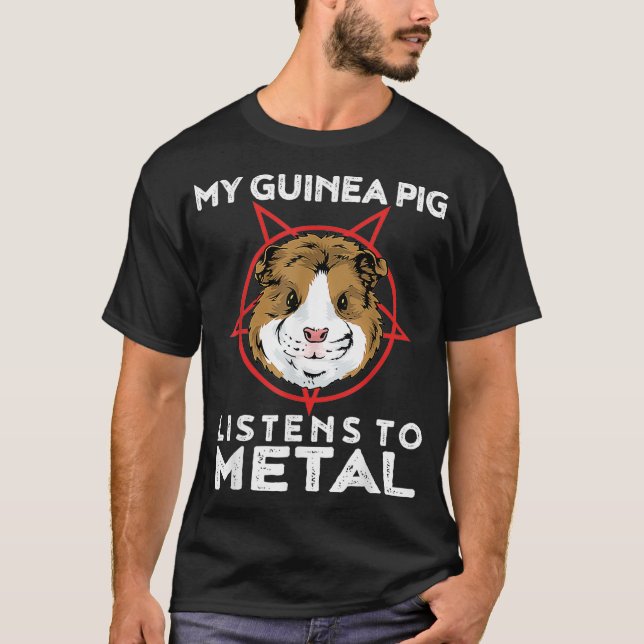 T-shirt Metal Guinée Cochon Drôle Goth Et Gros Animal Méta (Devant)