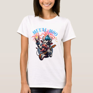 T-shirt     Metal Moo-d – Rockin' Cow with a Guitar