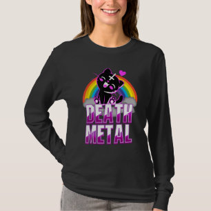 T-shirt Métal Mort Chat Kitten Arc-en-ciel vers le bas Cr