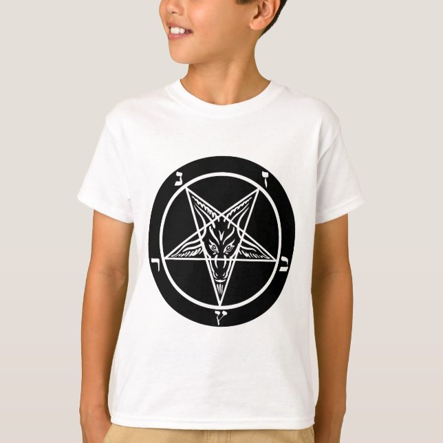 T-shirt métal noir, baphomet des ténèbres ! (Devant)