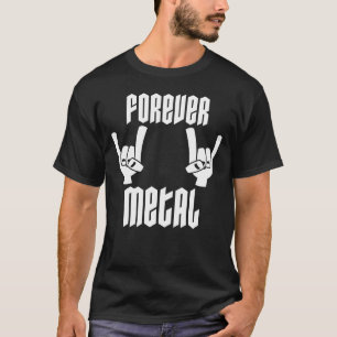 T-shirt Metal pour toujours geste de la main cornes de dia