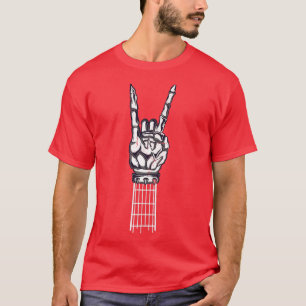 T-shirt Metal Rock & Roll Skeleton Guitare Music Lover