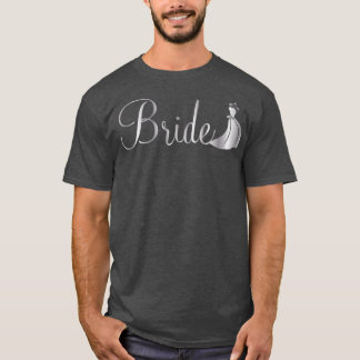 T-shirt Metallic Silver Bride, Wedding, Wife, Newly Wed 