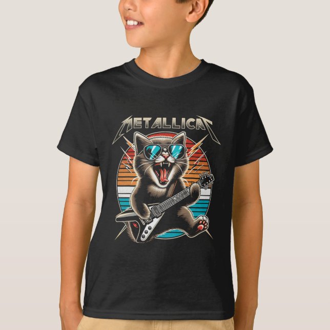 T-shirt Metallicat - Drôle Chat 2 (Devant)
