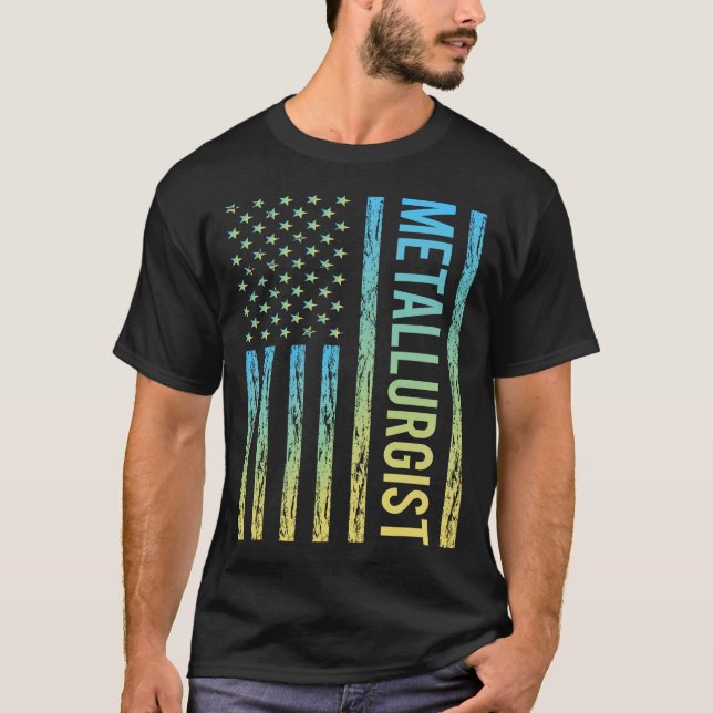 T-shirt Métallurgiste bleu jaune (Devant)