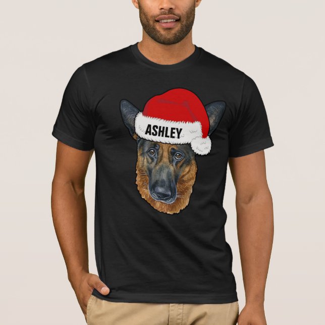 T-shirt Mete Berger Allemand Casquette de Noël Chien Big (Devant)
