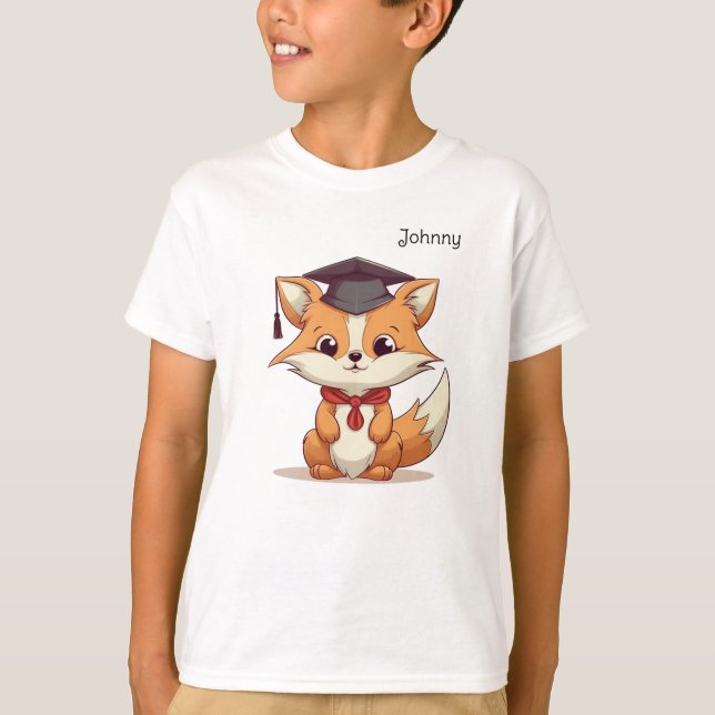 T-shirt Mete Cartoon Fox Graduation personnalisée (Devant)
