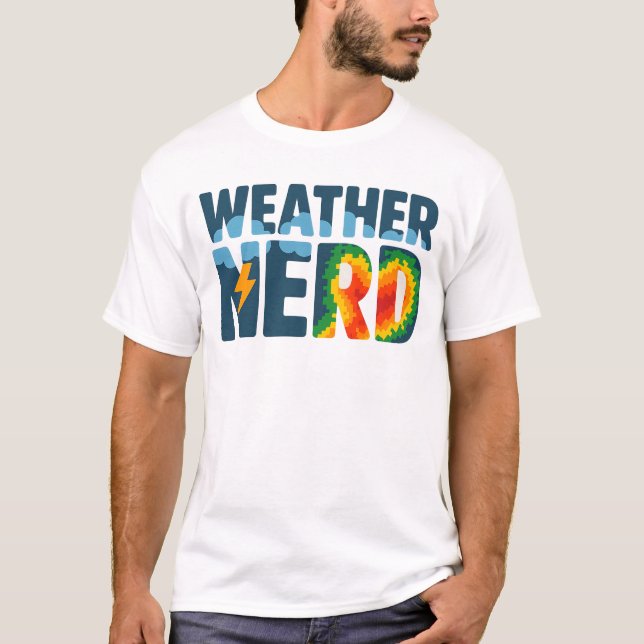 T-shirt Météo Nerd | Météorologie Radar et éclair (Devant)
