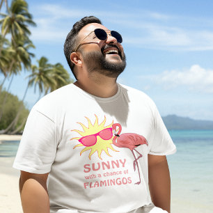 T-shirt Météo pour la plage de Flamant rose drôle