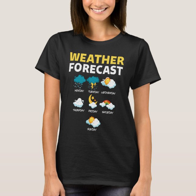 T-shirt Météo Prévue Pour Aujourd'Hui Rapport Météo (Devant)