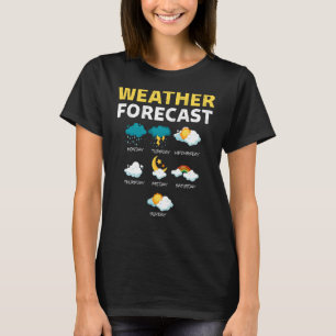 T-shirt Météo Prévue Pour Aujourd'Hui Rapport Météo