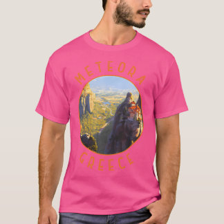 T-shirt Meteora Grèce Retro Cercle désorganisé Vintage