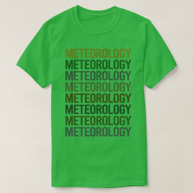 T-shirt Météorologie du texte vert (Design devant)