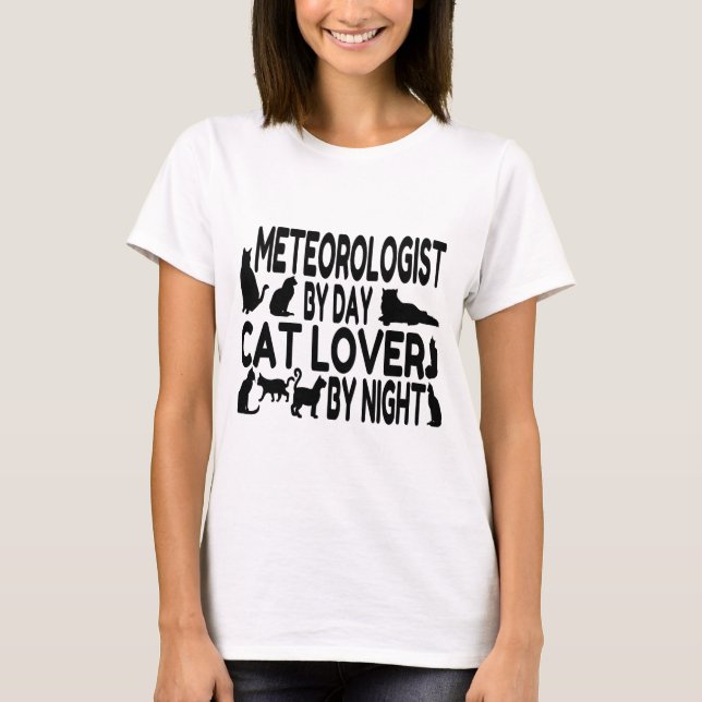 T-shirt Météorologue Amoureux des chats (Devant)