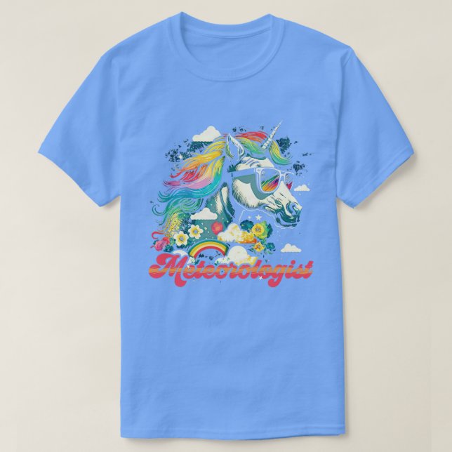 T-shirt météorologue de l'Unicorne arc-en-ciel (Design devant)