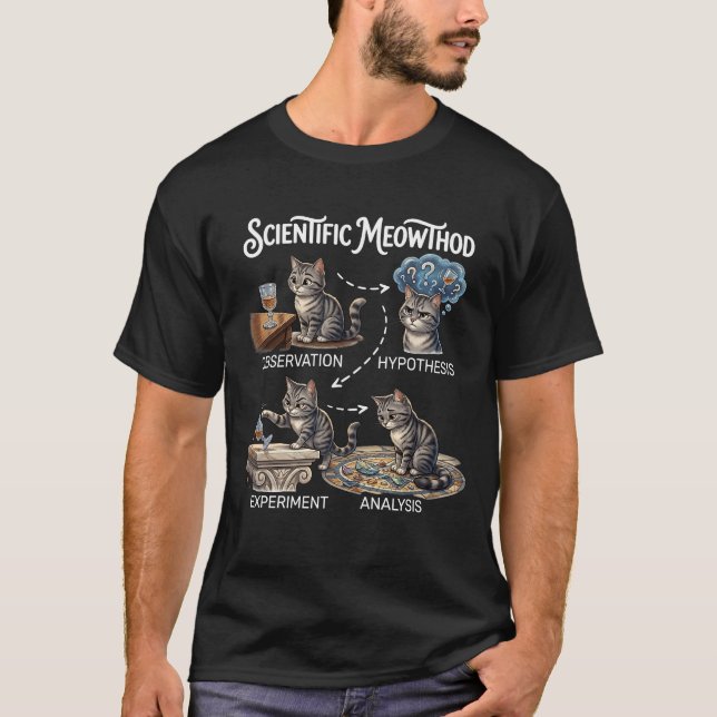 T-shirt Méthode Scientifique de Chat Professeur de Science (Devant)