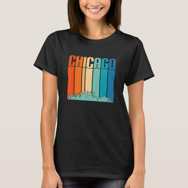 T-shirt Métropole de Chicago Skyline City (Devant)