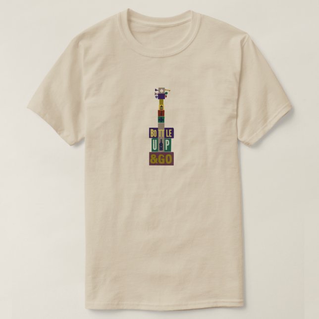 T-shirt Mettez et allez en bouteille (Design devant)