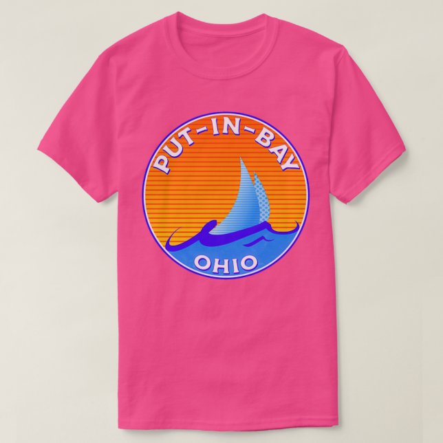 T-shirt Mettre dans Bay Ohio Lake Erie Middle Bass Island  (Design devant)