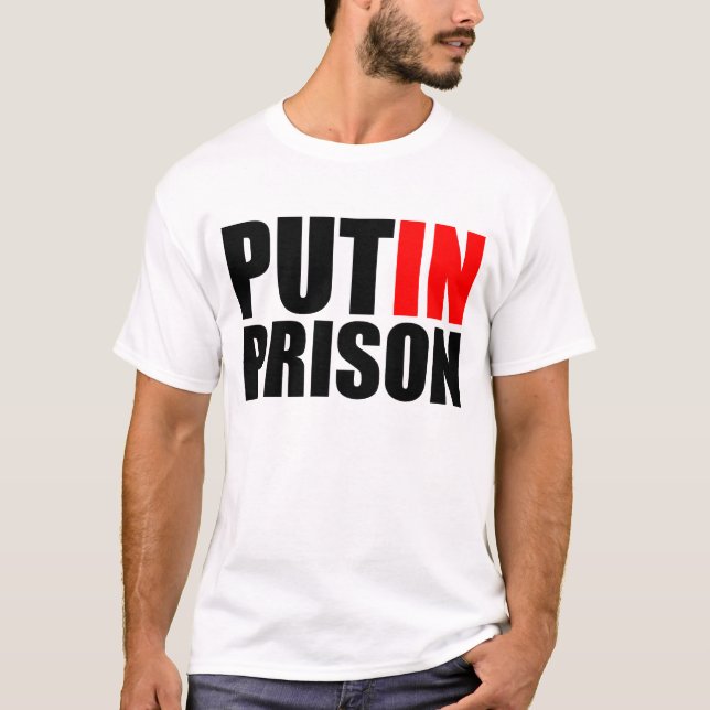 T-shirt Mettre Poutine en prison (Devant)