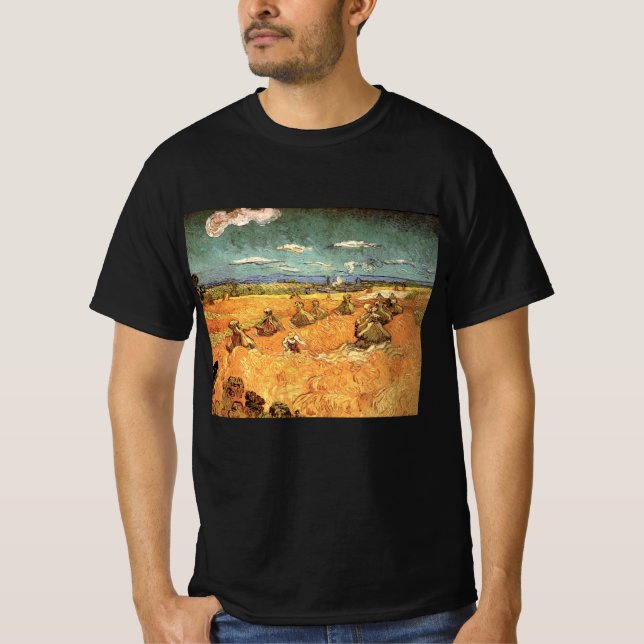 T-shirt Meules avec moissonneur de Vincent van Gogh (Devant)