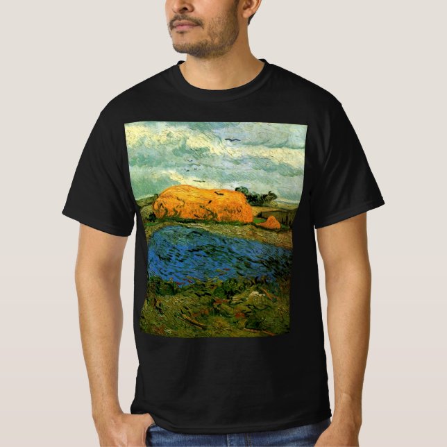 T-shirt Meules de foin sous un ciel pluvieux de Vincent va (Devant)