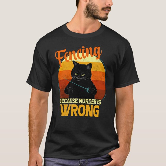 T-shirt meurtre de chat d'escrime (Devant)