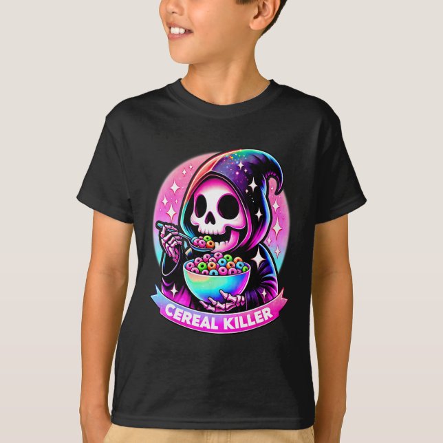 T-shirt Meurtre Halloween Skeleton La Faucheuse Grim E (Devant)