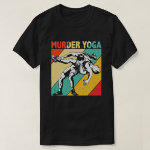 T-shirt Meurtre Yoga Retro Lutte Vintage de lutteur