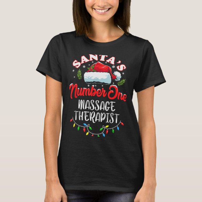T-shirt Meuse Christmas Gift Santas Number One Mage Theras (Devant)
