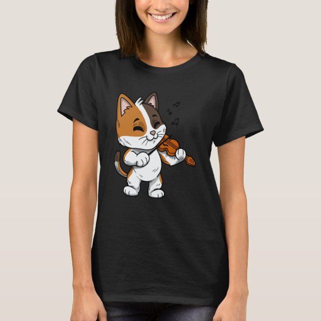 T-shirt Mewsician Violin Player Cat  Violinist Musician  1 (Devant)