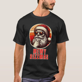 T-shirt Mewy Rizzmas Drôle Père Noël Mewing Joke Rizz Mens