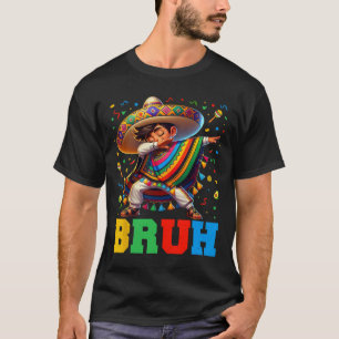 T-shirt Mexicain Dabbing Bruh Poncho Cinco De Mayo Hommes