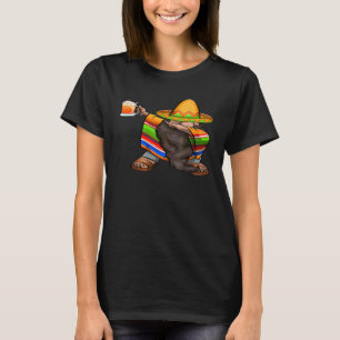 T-shirt Mexicain Dabbing Gnome Cinco De Mayo Poncho Sombre